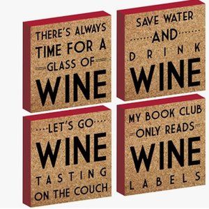 Wine Lovers Wine Clever Cork Captions Wall Decor Plaques